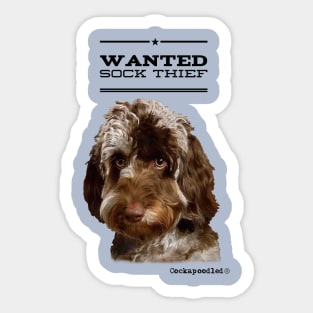 Cockapoo / Doodle Dog Sock Thief Sticker